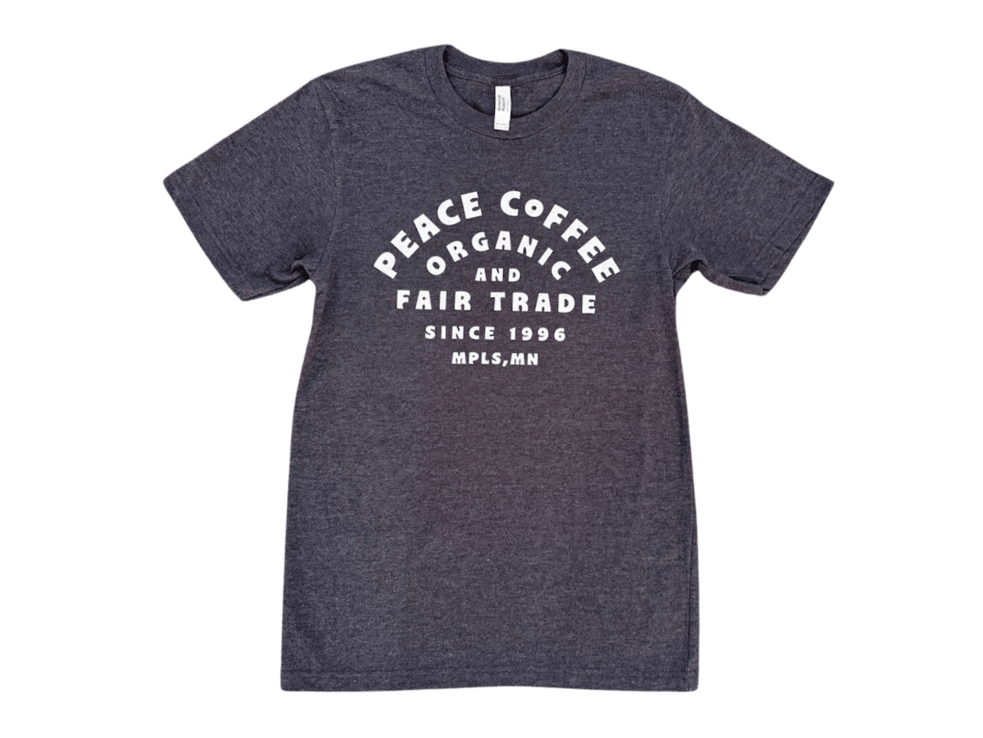 Peace Heather Charcoal Tee - Peace Coffee