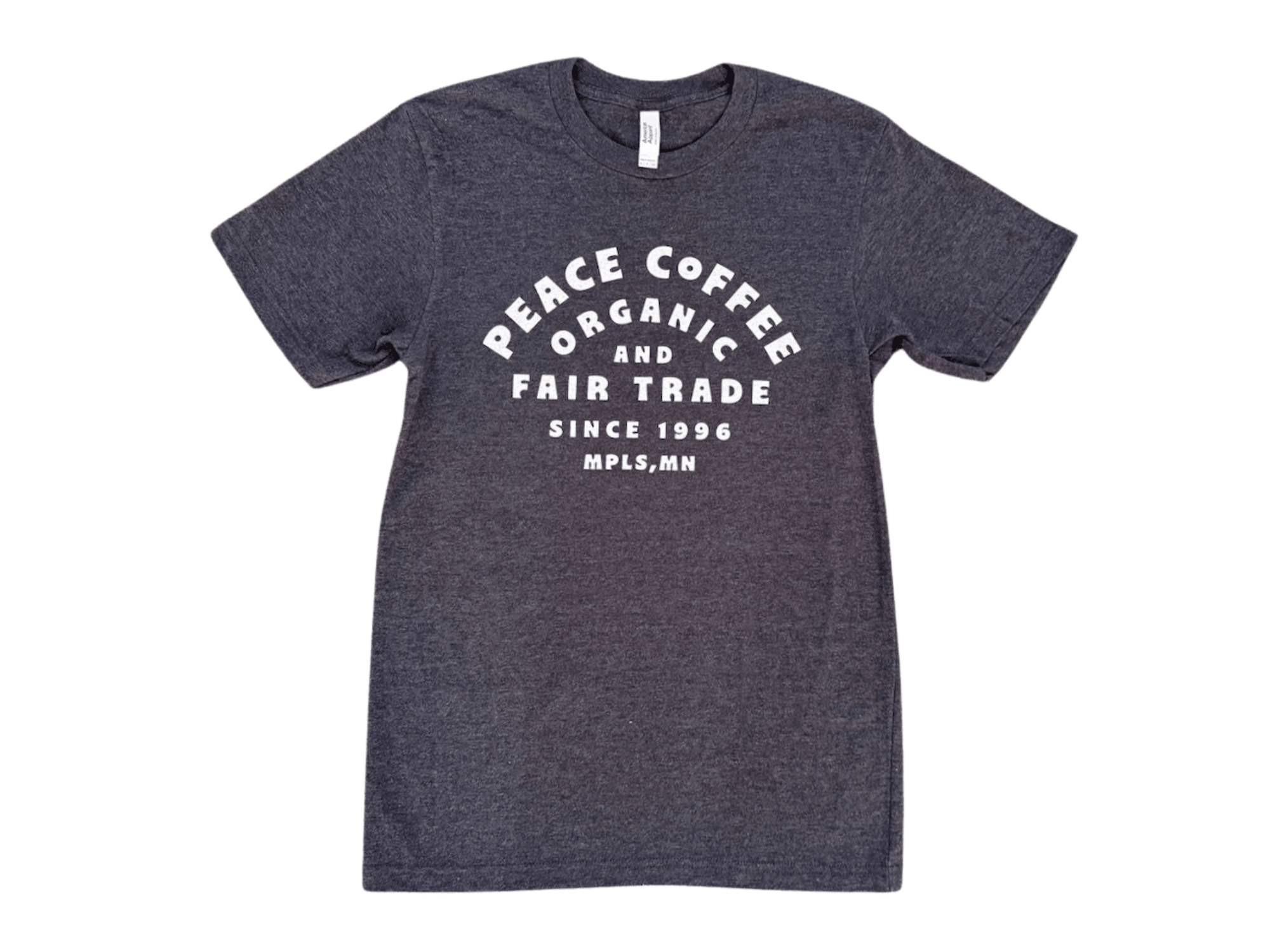 Peace Heather Charcoal Tee - Peace Coffee